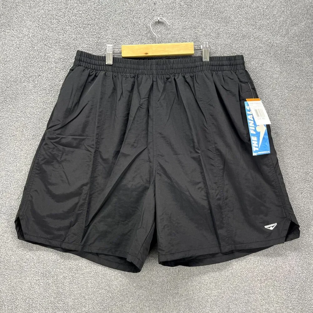 The Finals Shorts Mens‎ 2XL Black Trunk Deck Logo Lined Drawstring Swimwear